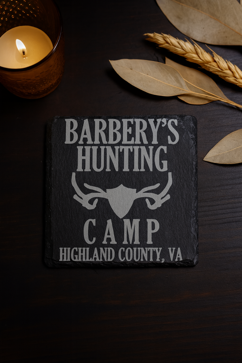 Personalized Logo Slate Coasters : Set of 4