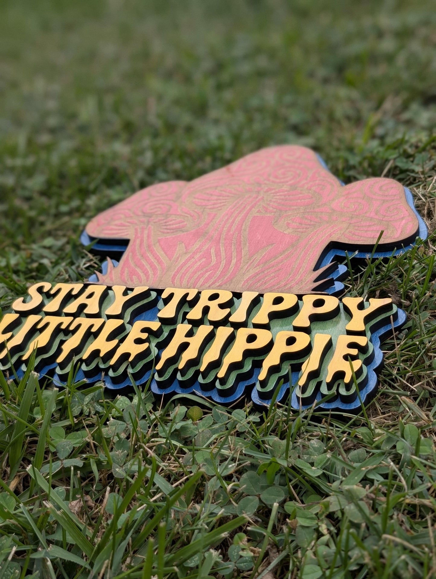Stay Trippy Little Hippie Sign: Boho Mushroom Decor