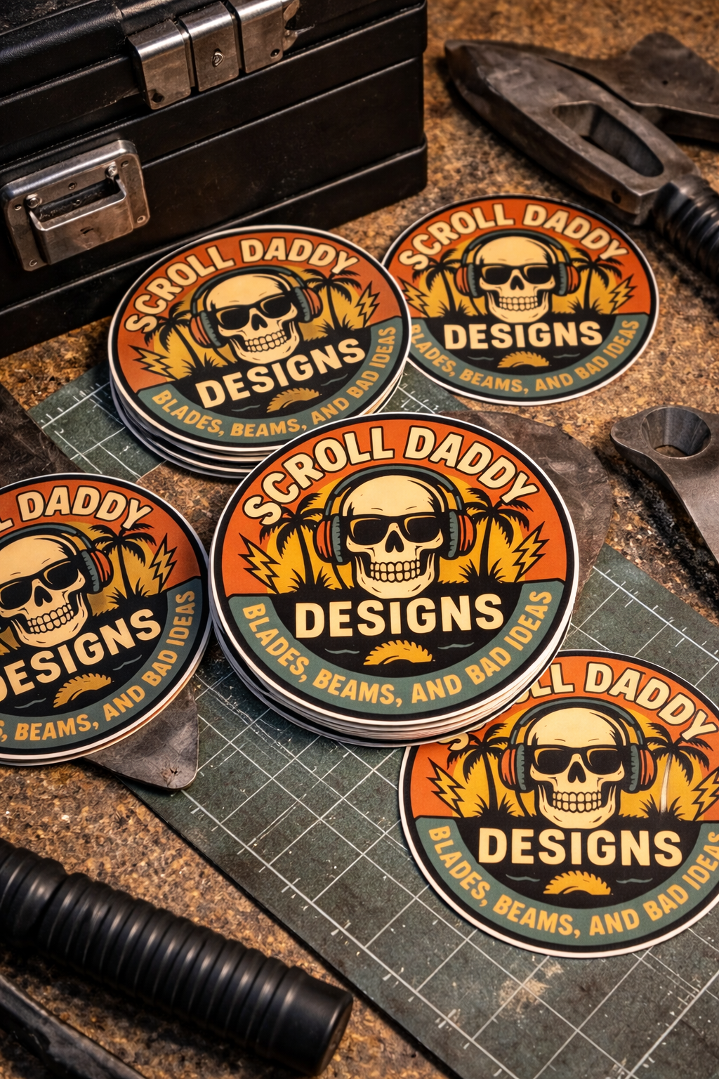 Scroll Daddy Designs : Blades, Beams and Bad Ideas Sticker