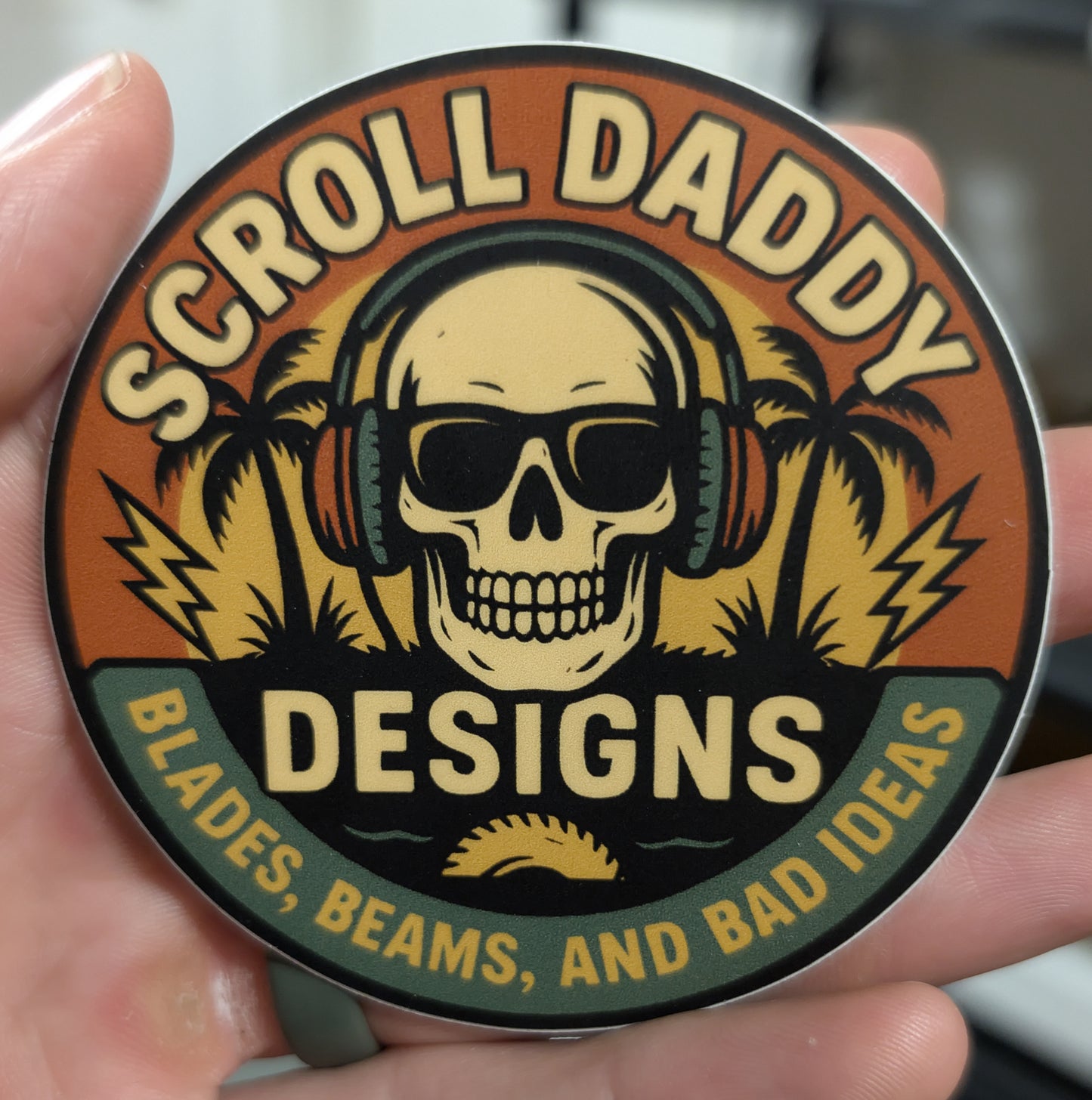 Scroll Daddy Designs : Blades, Beams and Bad Ideas Sticker