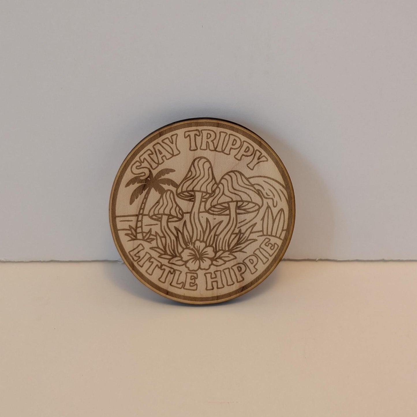 Trippy Mushroom Fridge Magnet: Laser Engraved Boho Decor