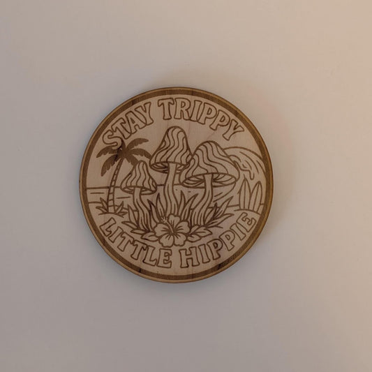 Trippy Mushroom Fridge Magnet: Laser Engraved Boho Decor